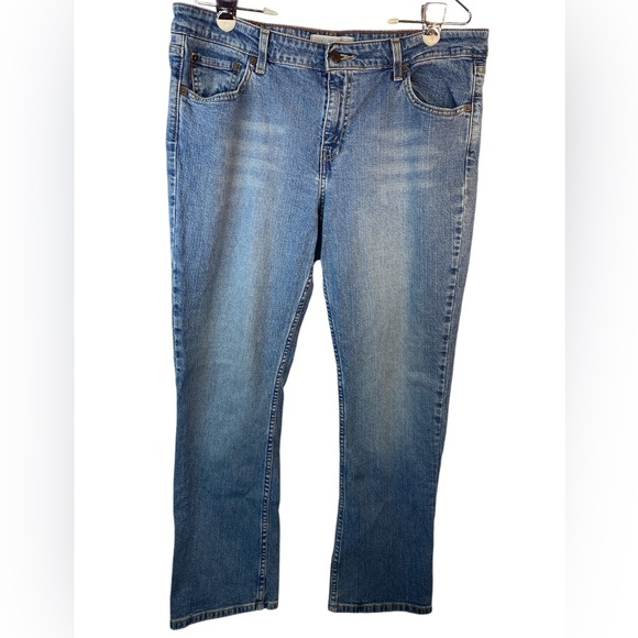 Levi’s Stretch Low Rise Boot Cut Blue Denim Jeans Juniors 15 Short - Picture 1 of 3